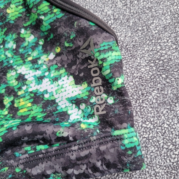 Reebok sequin print mesh dance sports bra - Picture 3 of 9
